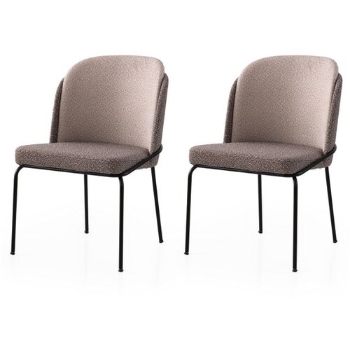 Hanah home Dore - 180 V2 GoldLight Brown Chair Set (2 Pieces) Cene