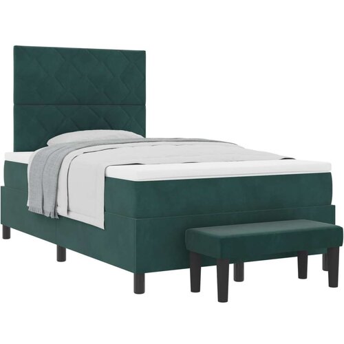 Box Spring Krevet s Madracem i Klupom Tamnozeleni 120x200 cm Bar&amp;scaron;un Slike
