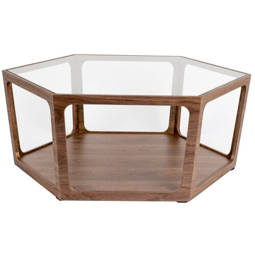 Dutchbone Klubska mizica s stekleno mizno plo&scaron;čo v temni naravni barvi 80x92,5 cm Sita &ndash; Cene