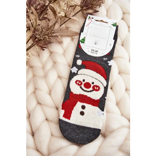 Kesi Women's Christmas Socks with Snowman Grey