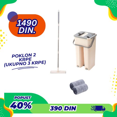 Zotrix flat Mop (brisko) sa kantom i poklon 2 krpe Cene