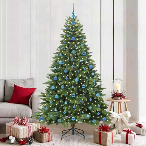 vidaXL Umestno božično drevo med 300 LED Zelena 210 cm PE in PVC Cene