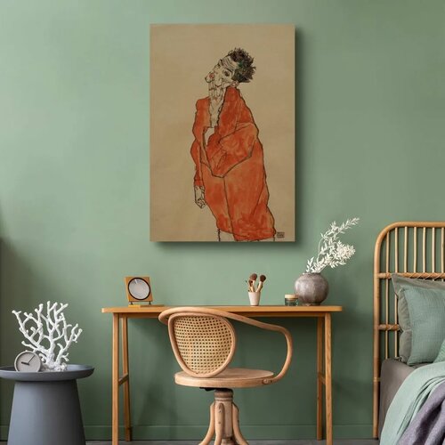  Slika - Egon Schiele &amp;ndash; Self-Portrait (Man in Orange Jacket) 40x60 Akustična Slike