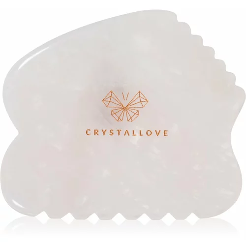 Crystallove Rose Quartz Contour Gua Sha pripomoček za masažo za obraz 1 kos