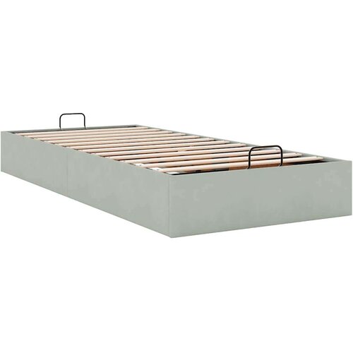 VidaXL Okvir kreveta bez madraca svjetlosivi 100x200 cm bar&amp;scaron;unasti Slike