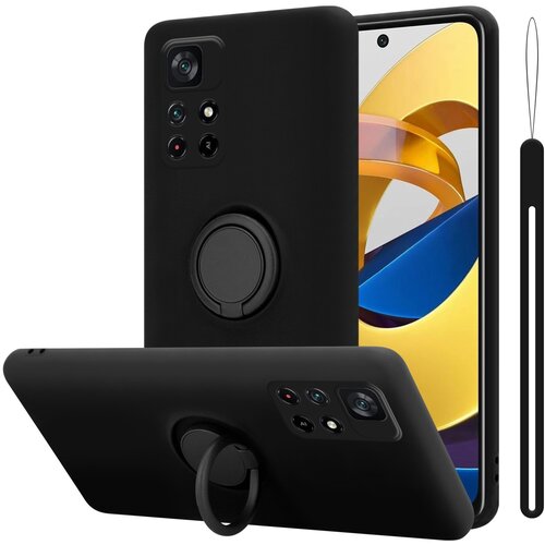 Cadorabo Case, združljiv s Xiaomi v tekoči črni barvi - za&scaron;čitni pokrov iz fleksibilnega silikona TPU z obročem, (20595349) Cene