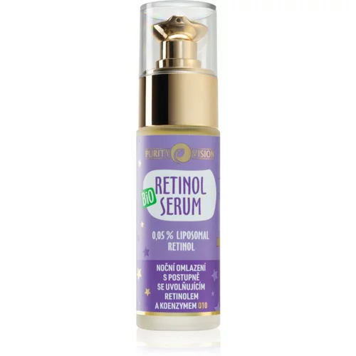Purity Vision BIO Retinol nočni serum za upočasnitev znakov staranja kože 30 ml