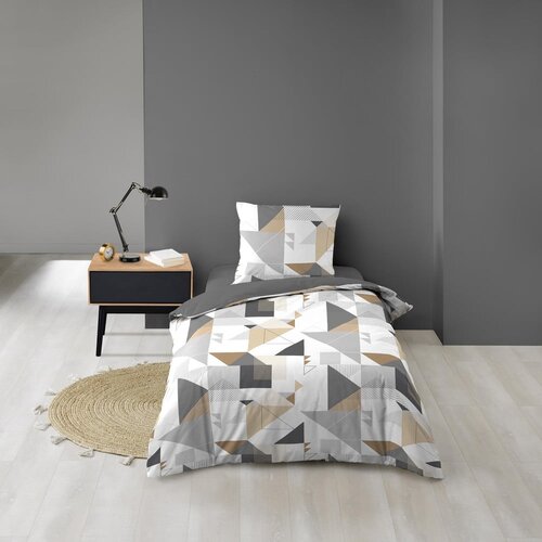 Douceur d int&amp;eacute;rieur Bela/siva enojna posteljnina iz mikrovlaken 140x200 cm Trigone &amp;ndash; Slike