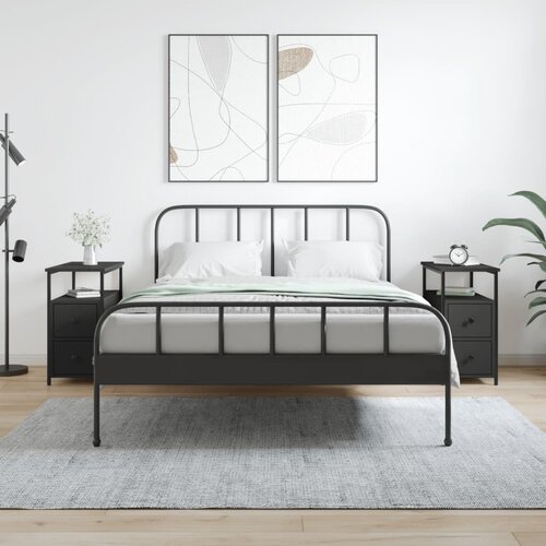 vidaXL Nočna omarica 2 kosa črna 30x60x60 cm inženirski les Cene