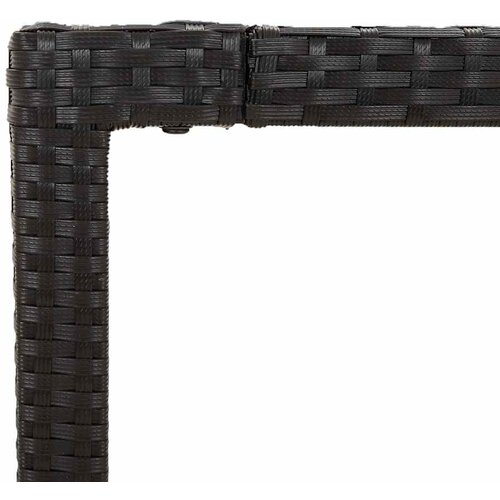  3-dijelni bistro set s jastucima crni od poliratana Crna Dužina stola 90 cm Slike