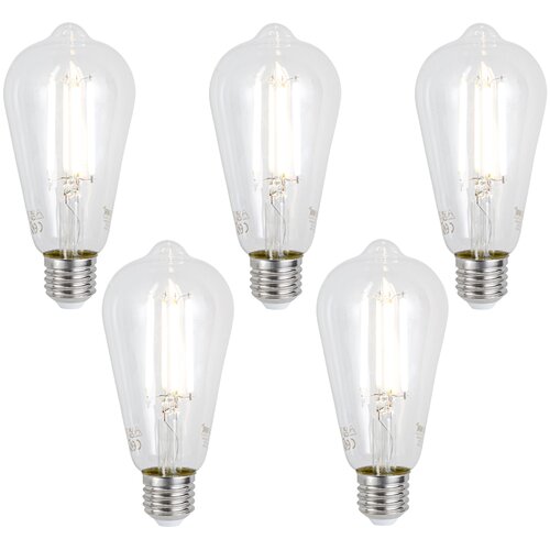 LUUMR Komplet 5 E27 zatemljive LED žarnice ST64 prozorna 7W 806lm 2700-6500K Cene