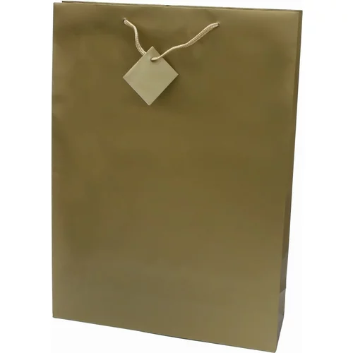  vrečka darilna 330x457x102 platificirana mat promocija - zlata
