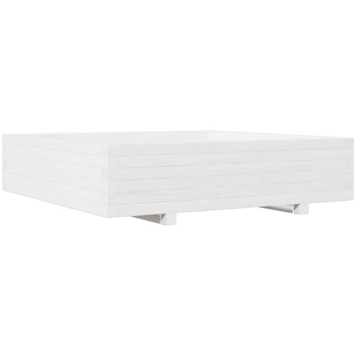  Vrtna sadilica bijela 100x100x26,5 cm od masivne borovine Slike