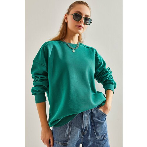 Bianco Lucci Women's Three Thread Raised Oversize Sweatshirt Slike