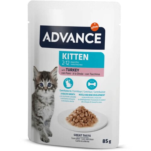 Advance Cat Kitten ko&amp;scaron;čki v omaki, vrečka - puran - 85 g 85 g Slike