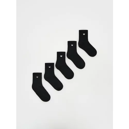 Reserved - Komplet od 5 pari čarapa s visokim udjelom pamuka - crno