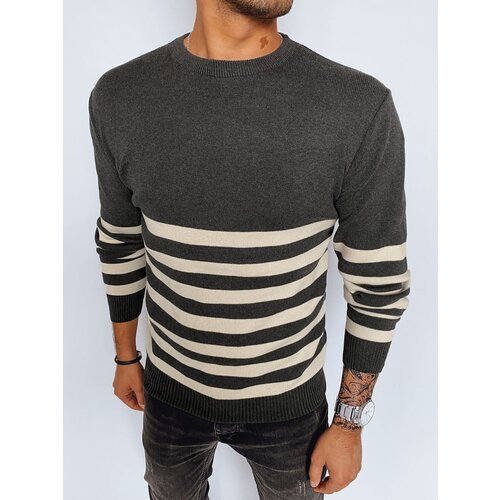 DStreet Sweter męski w paski ciemnoszary Slike