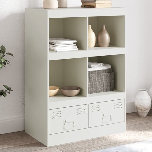 VidaXL Visoka omarica bela 67x39x95 cm jeklo Slike