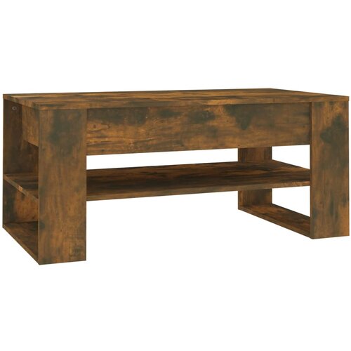 Maison Chic Klubska mizica - kavna mizica - Nizka mizica dimljeni hrast 102x55x45 cm konstruiran les, (21753831) Slike