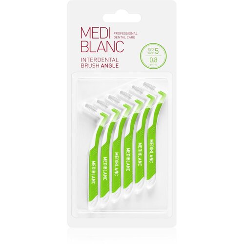 MEDIBLANC Interdental Pick-brush Angle medzobna ščetka 6 ks 0,8 mm Green 6 kos Cene