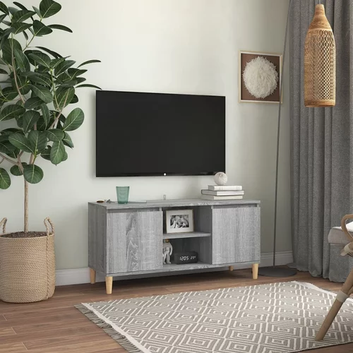 vidaXL TV ormarić s drvenim nogama boja sivog hrasta 103,5x35x50 cm