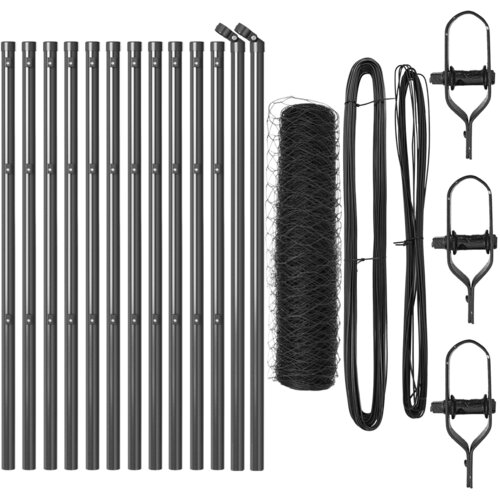 VidaXL Set Ograda Set od 2 Siva Metal 25 x 0.5 m Izdržljivo Slike
