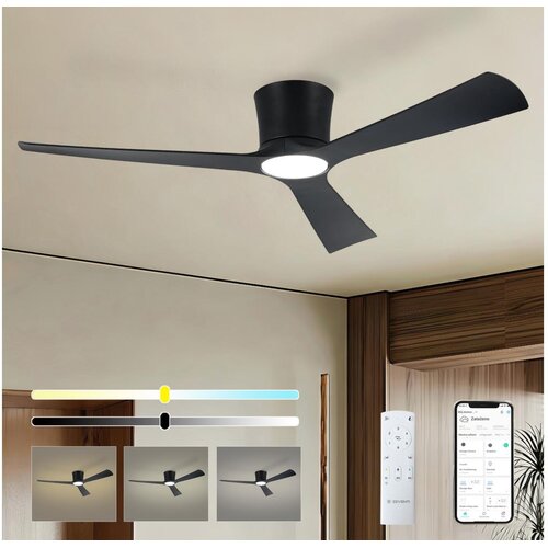  ZEVENTI - LED stropni ventilator AUREX LED/24W/230V Wi-Fi Tuya crna + daljinski upravljač Cene
