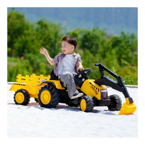 Premium Stil Traktor sa prikolicom i pokretnom ka&amp;scaron;ikom Žuti ( 13692 ) Slike