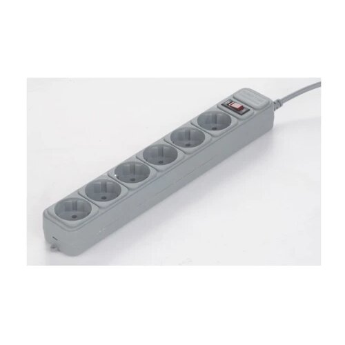 Gembird Surge Protection Power strip, 6 sockets, 3m, 16A Automatic Circuit Breaker, Power Switch, Grey Slike