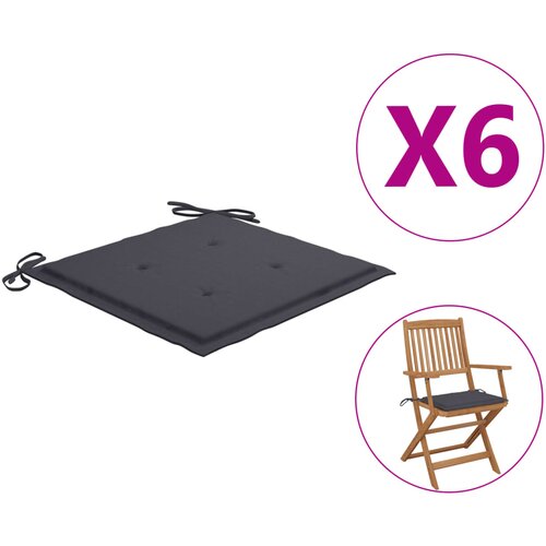 vidaXL Blazine za vrtne stole 6 kosov antracitne 40x40x3 cm blago Cene