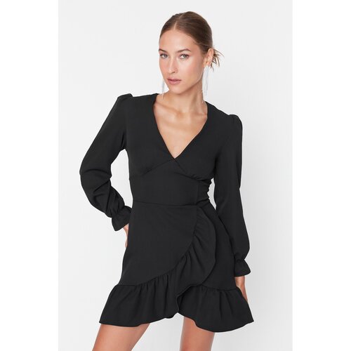 Trendyol Black Sleeve Detailed Dress Slike