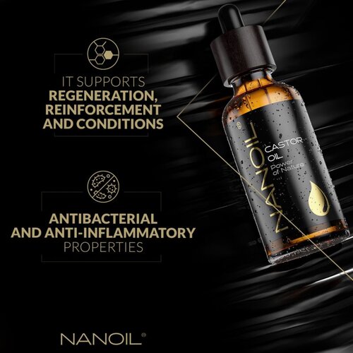 Nanoil Castor Oil ricinusovo olje za obraz, telo in lase 50 ml Slike