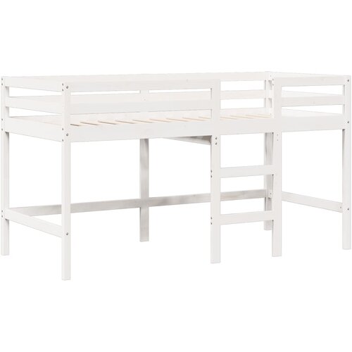  Visoki krevet s krovom bijeli 90 x 190 cm od masivne borovine Slike