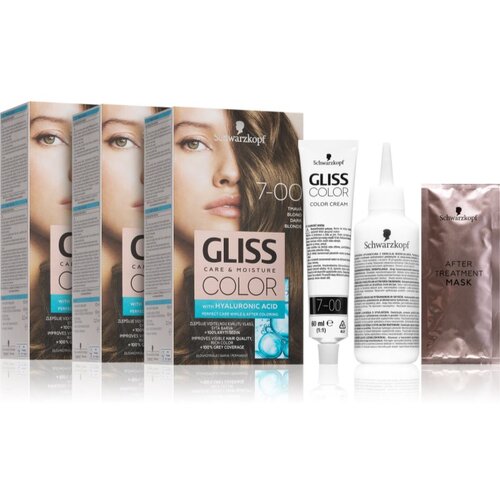 Schwarzkopf Gliss Color permanentna barva za lase 7-00 Dark Blonde (ugodno pakiranje) Slike