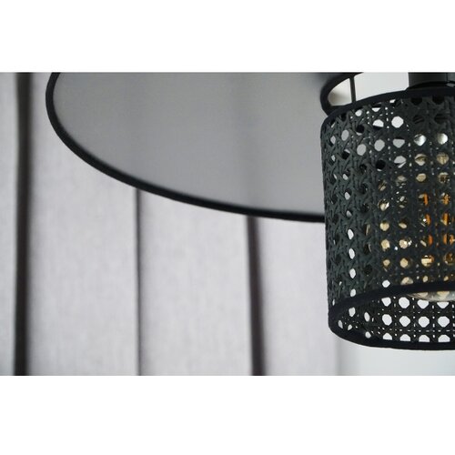  Duolla - Plafonski luster TOKYO RATTAN 1xE27/15W/230V, prečnik 50 cm, crna/srebrna Slike