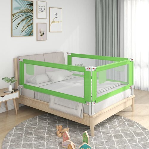 vidaXL Posteljno varovalo za malčke zeleno 90x25 cm blago Cene