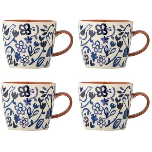 Bloomingville Plave/krem &amp;scaron;alice u setu 4 kom glinene 300 ml Figuria &amp;ndash; Slike