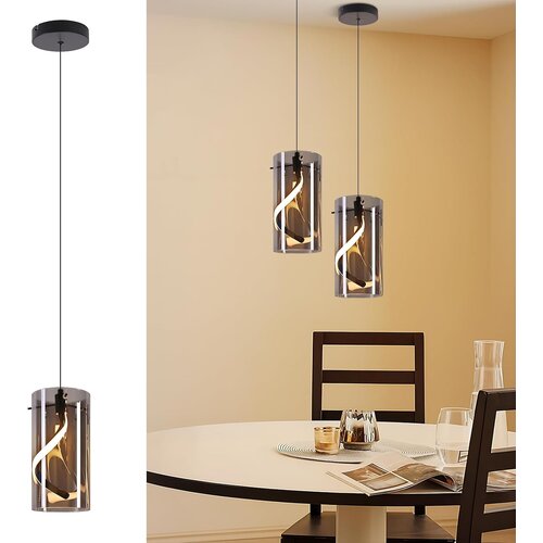 Nettlife vintage LED viseča svetilka iz dimljenega stekla, 8 W, 3000 K, toplo bela, z 1 svetlobnim virom, za jedilno mizo, (5000491411) Cene