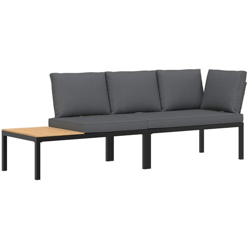 Maison Chic Seti vrtnega pohištva - Vrtna garnitura - Vrtni pohištvo set z blazinami 2-delna črn aluminij, (21796541) Cene