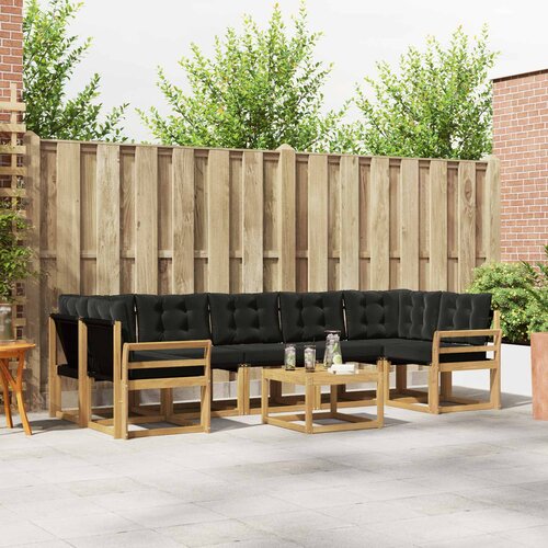  Set vanjskih sofa 8 kom. Bijela i crna Cene