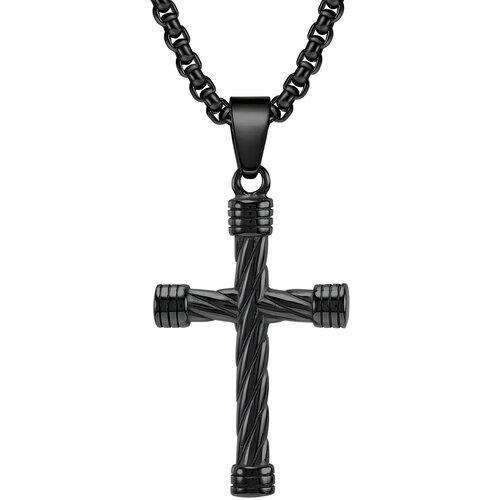 Ogrlica HO-34545 Cross - Crna KP34545 Cijene