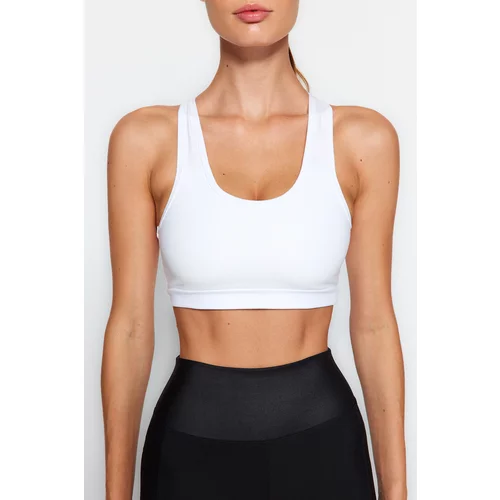Trendyol White Contouring Sports Bra with Pocket Detail at the back