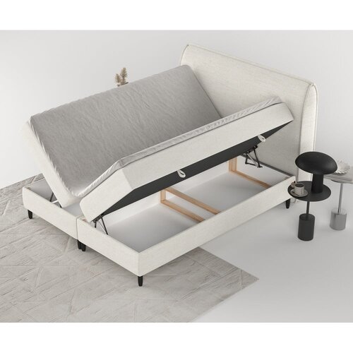 Maison de R&amp;ecirc;ve Kremno bela boxspring postelja s prostorom za shranjevanje 140x200 cm Melba &amp;ndash; Slike
