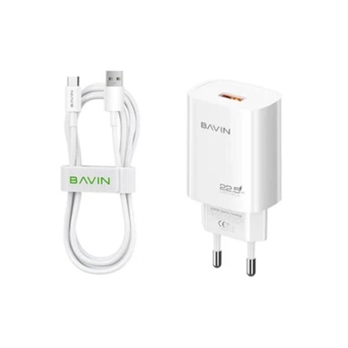 BAVIN punjač 22.5w Usb A + kabl Type C bela Cene