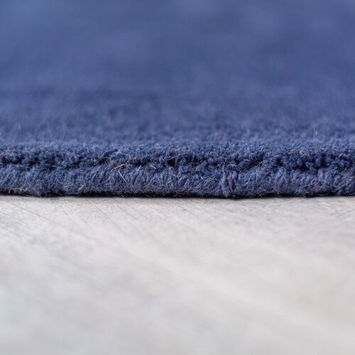 Flair Rugs Modra ročno tkana volnena okrogla preproga &amp;oslash; 200 cm Mia Segment &amp;ndash; Slike