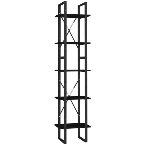 Maison Chic Knjižna omara - Knjižni regal 5-nadstropna črna 40x30x175 cm borovina, (21725142) Cene