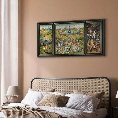  Slika - Hieronymus Bosch &amp;ndash; The Garden of Earthly Delights 120x60 U crnom drvenom okviru Slike
