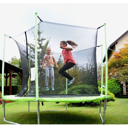 LEGONI Trampolin Fun sa za&amp;scaron;titnom mrežom, zeleni, 244 cm Slike