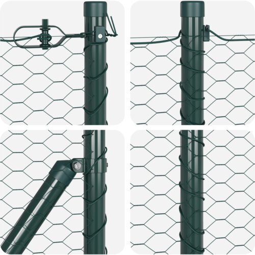 vidaXL Šesterokotna ograja Zelena 0.5x10 m Jeklo Cene