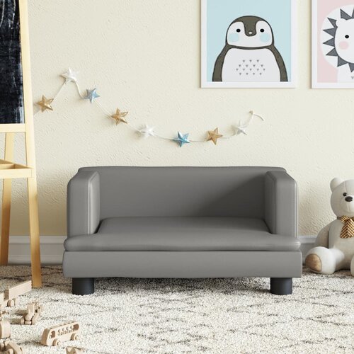 vidaXL Otroški kavč siv 60x40x30 cm umetno usnje Cene
